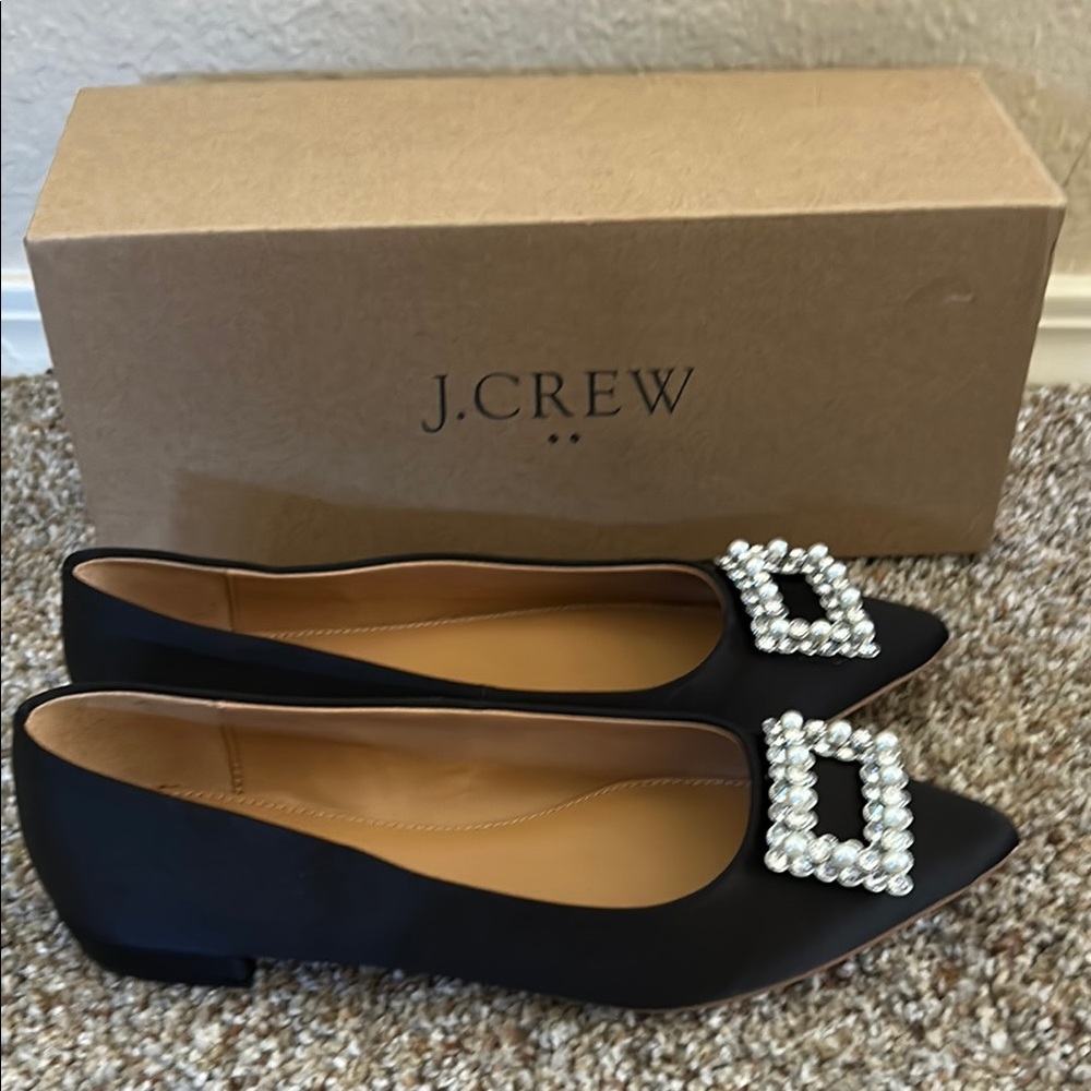 J. Crew Black Flats Classic Minimalist Design